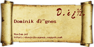 Dominik Ágnes névjegykártya