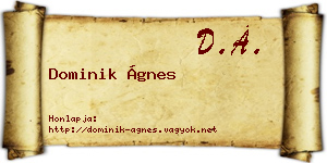 Dominik Ágnes névjegykártya